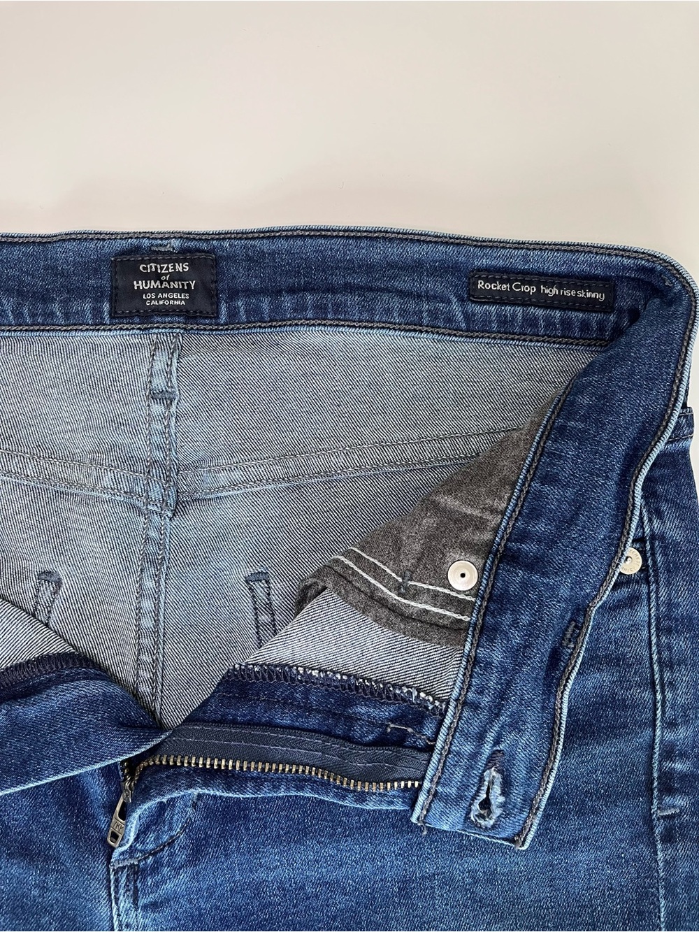 Citizens Of Humanity Rocket Crop High Rise Skinny Jeans - Dark Indigo - Picture 9 of 11